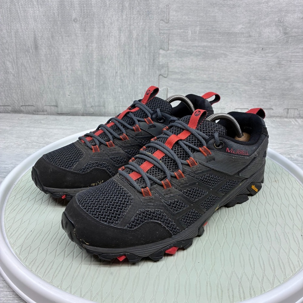 Merrell Moab FST 2 Hiking Shoes Mens 10.5 Black Red Waterproof J77471